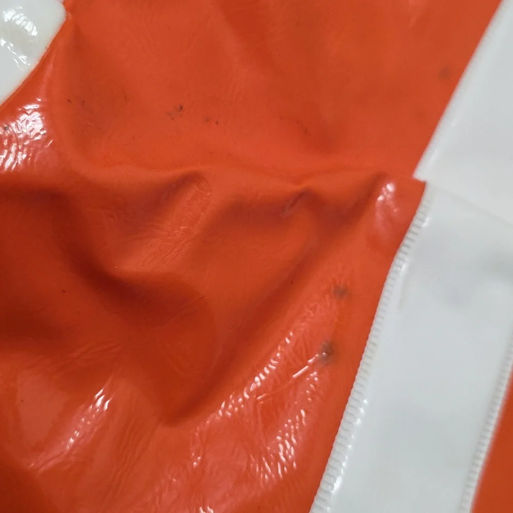 Orange and‎ White Vinyl Duffle/Tote Bag Vintage 1980s, Preloved